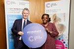 Nigel Evans MP pictured at a Cancer Research UK Drop In 