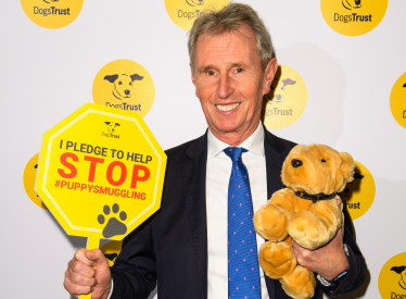 Nigel Evans Photographed at the Puppy Smuggling Dogs Trust Event